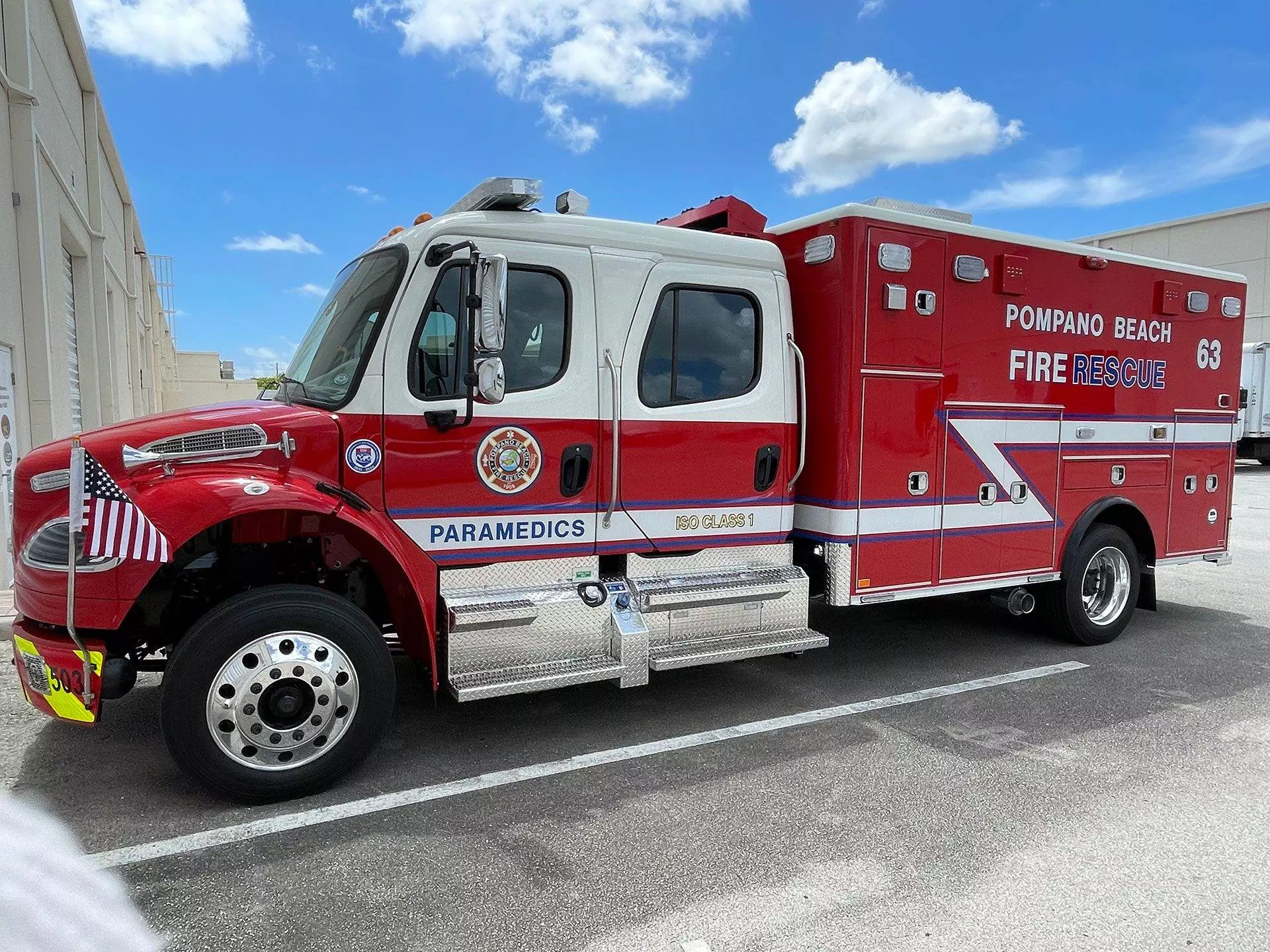Pompano Beach Fire Rescue truck with window tinting